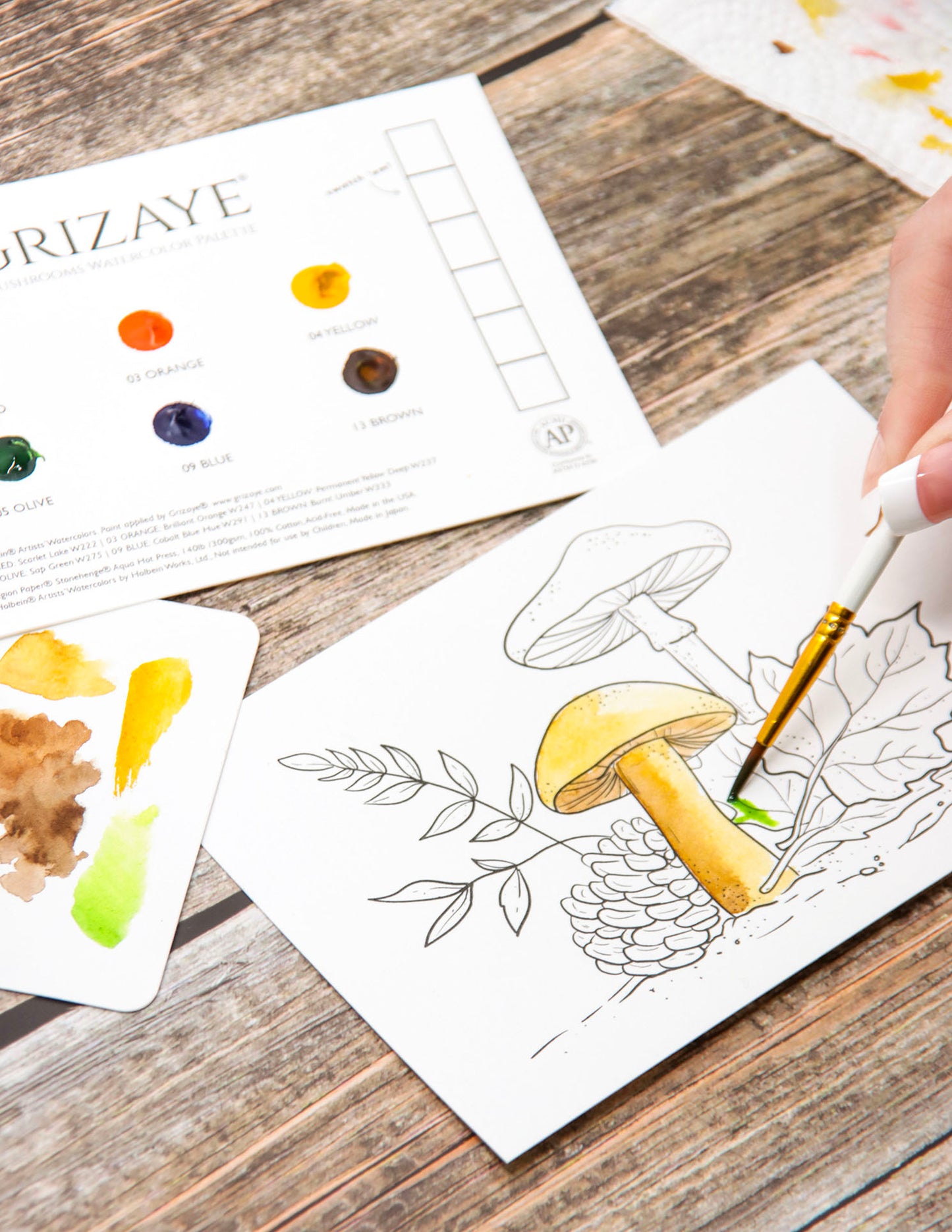Watercolor Kit: Mushrooms