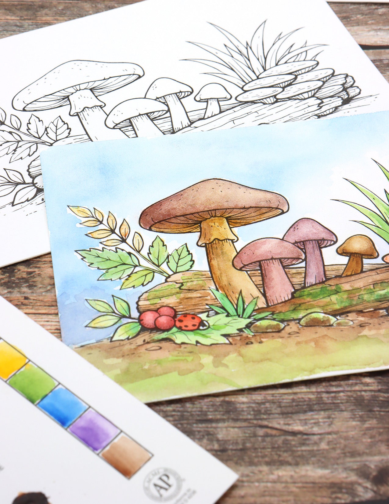 Mini Watercolor Kit: Woodland Mushrooms