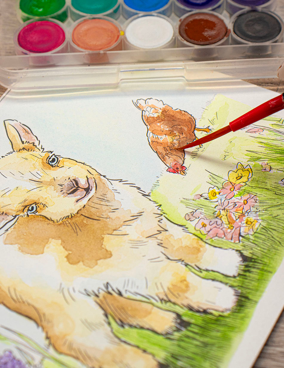 Watercolor Kit: Farm Babies