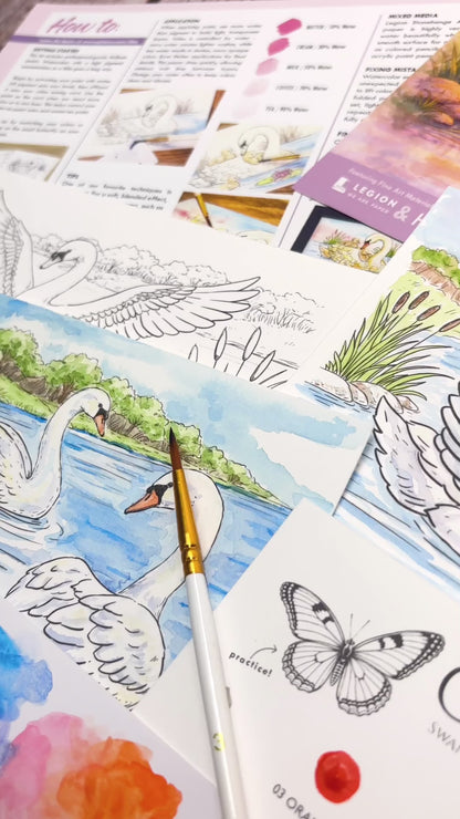 Watercolor Kit: Swan Pond