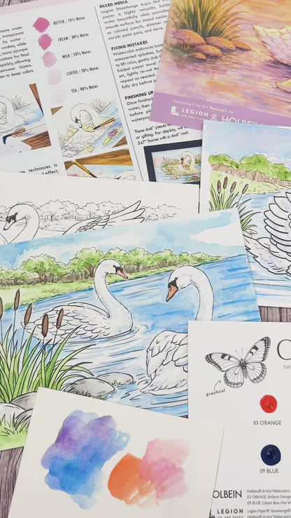 Mini Watercolor Kit: Swan Love