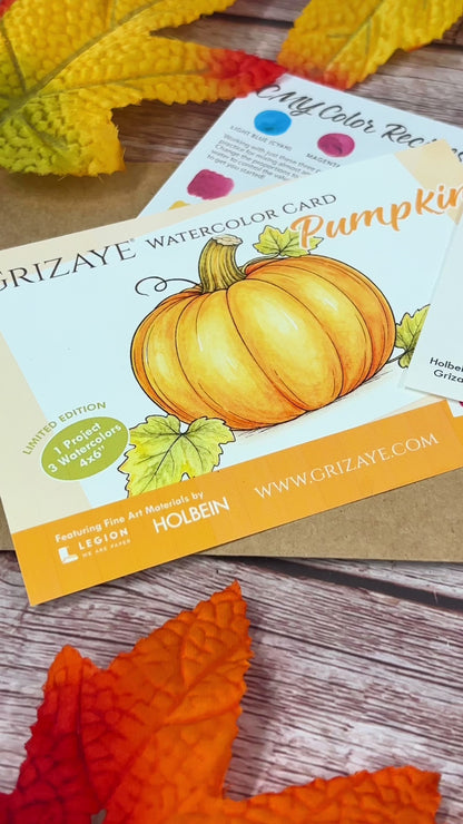 LIMITED EDITION Watercolor Card: Pumpkin