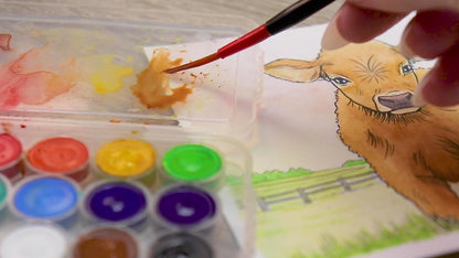 Watercolor Kit: Farm Babies